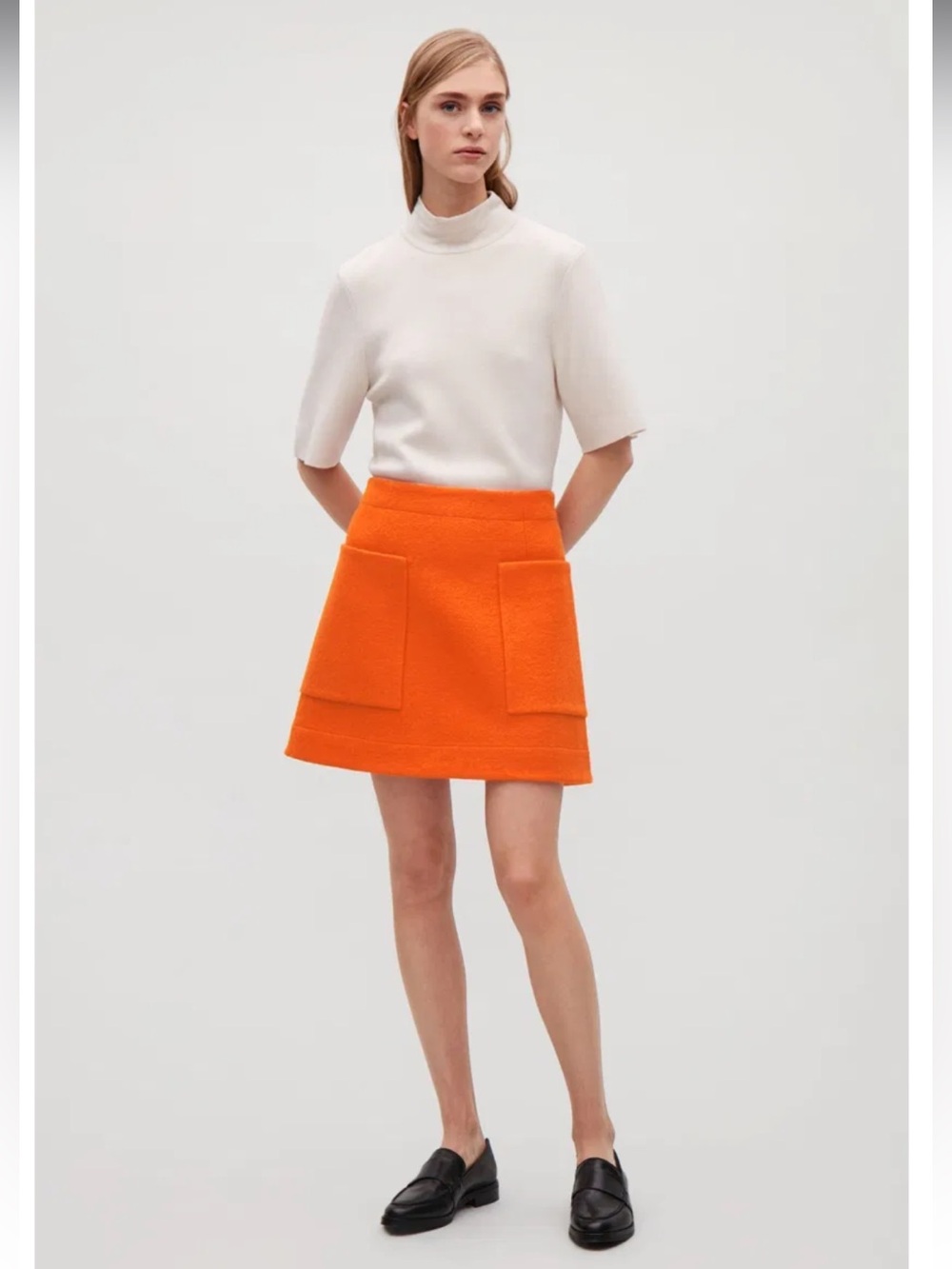 COS Wool A-line Skirt Orange Size 2